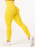 Honeycomb Scrunch Seamless Leggings - Yellow Clothing Ryderwear