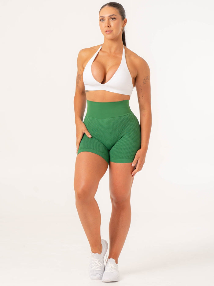 Honeycomb Scrunch Seamless Shorts - Fern Green Clothing Ryderwear
