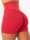 Honeycomb Scrunch Seamless Shorts - Lipstick Red Clothing Ryderwear