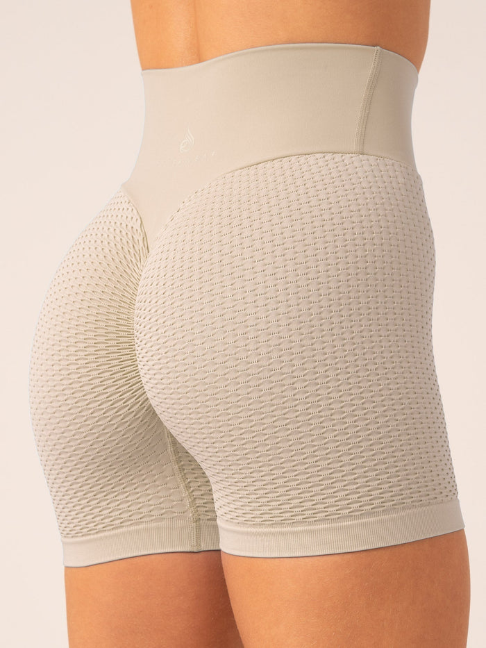 Honeycomb Scrunch Seamless Shorts - Sand Clothing Ryderwear