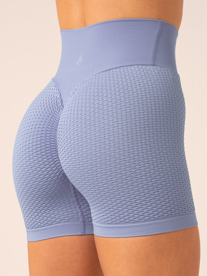 Honeycomb Scrunch Seamless Shorts - Steel Blue Clothing Ryderwear