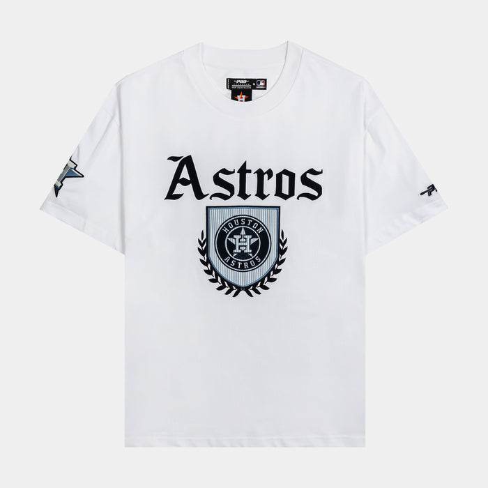 Houston Astros Country Club Mens Short Sleeve Shirt (White/Blue)
