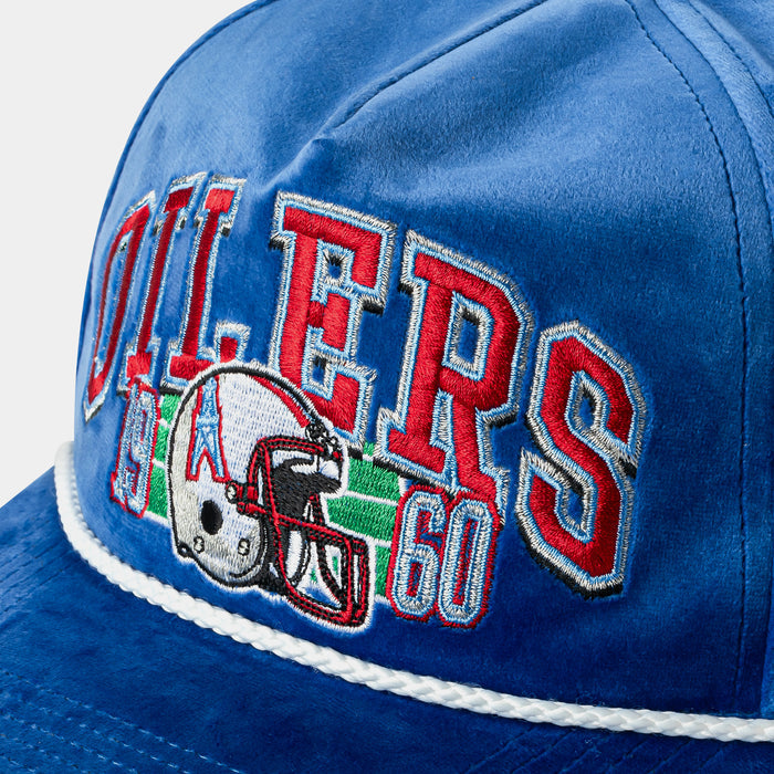 Houston Oilers Go Big Hitch Snapback Mens Hat (Blue/White)