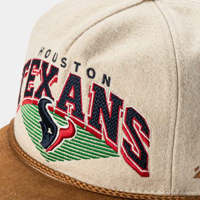 Houston Texans Wool Snapback Mens Hat (Beige/Red)