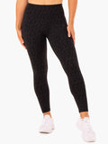 Hybrid Full Length Leggings - Black Leopard Clothing Ryderwear