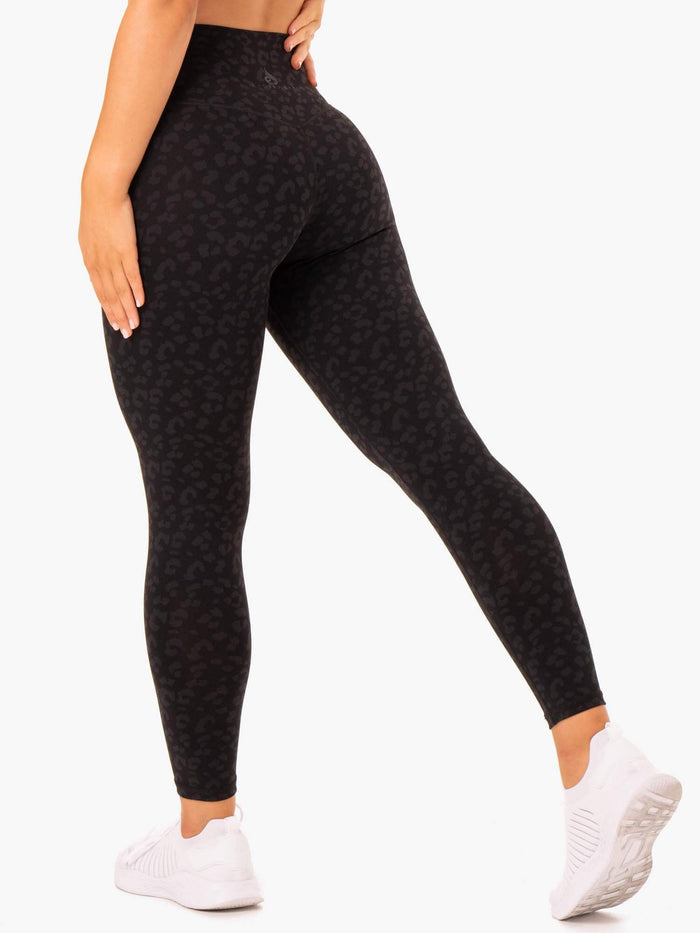 Hybrid Full Length Leggings - Black Leopard Clothing Ryderwear