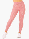 Hybrid Full Length Leggings - Pink Leopard Clothing Ryderwear