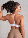 Icon V Neck Sports Bra - White Clothing Ryderwear