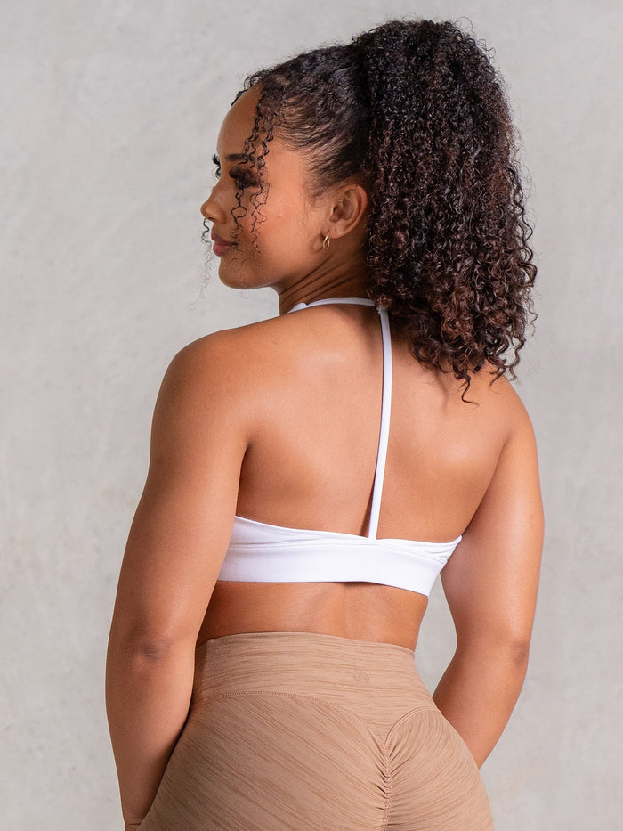 Icon V Neck Sports Bra - White Clothing Ryderwear