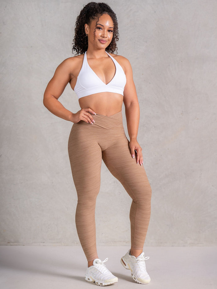 Icon V Neck Sports Bra - White Clothing Ryderwear