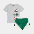 Jumpman Stacked Play Short Infant Toddler Set (Grey/Green)