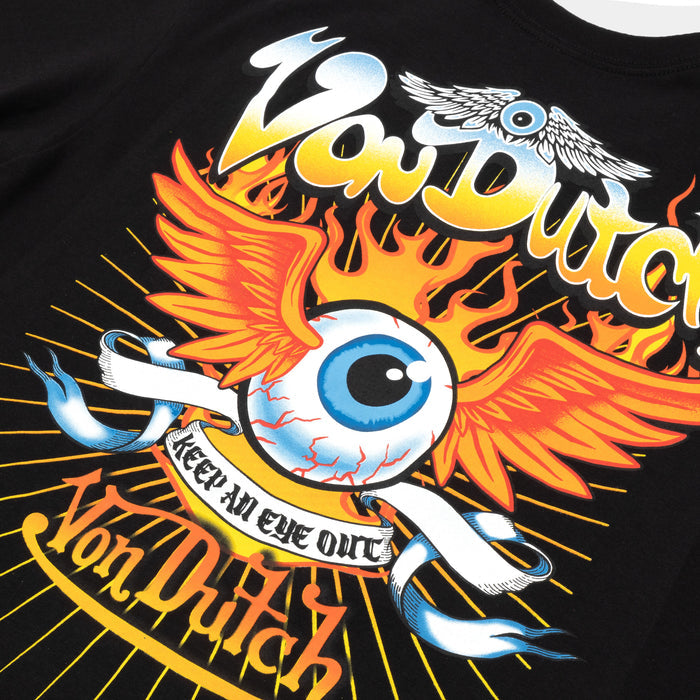 Keep An Eye Out Mens Short Sleeve Shirt (Black/Orange)