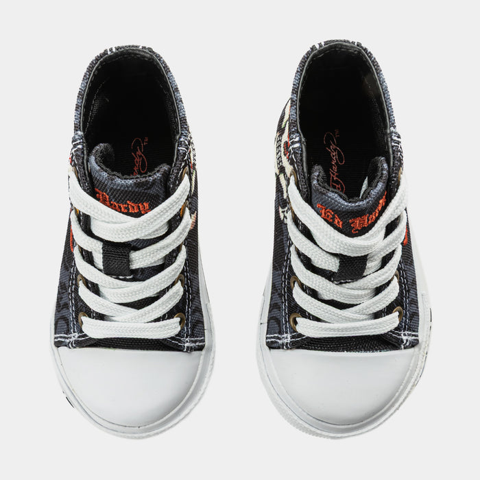 Kills Love Slowly High Top Infant Toddler Lifestyle Shoes (Black/White)