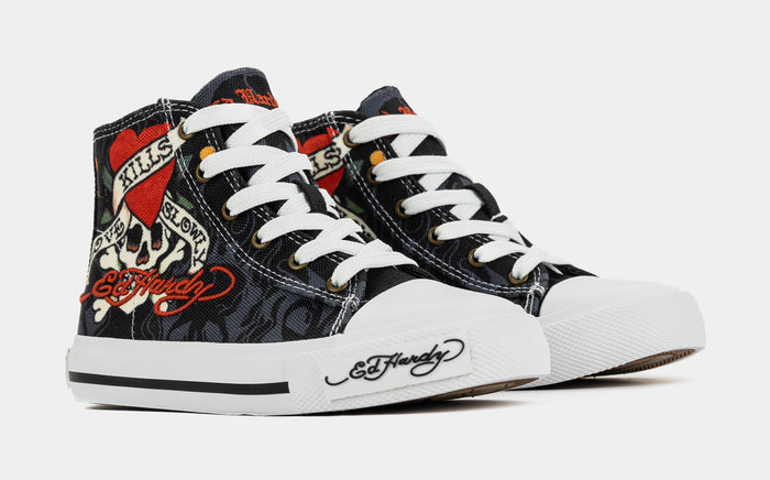 Kills Love Slowly High Top Preschool Lifestyle Shoes (Black/White)