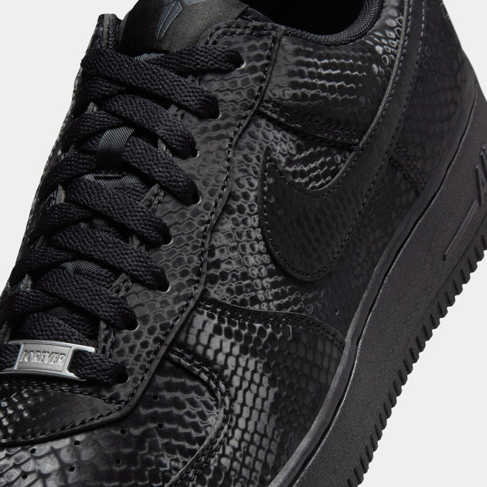 Kobe Air Force 1 Low Triple Black Mens Lifestyle Shoes (Black/Black)