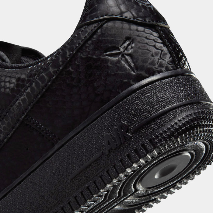 Kobe Air Force 1 Low Triple Black Mens Lifestyle Shoes (Black/Black)