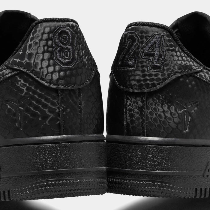 Kobe Air Force 1 Low Triple Black Mens Lifestyle Shoes (Black/Black)