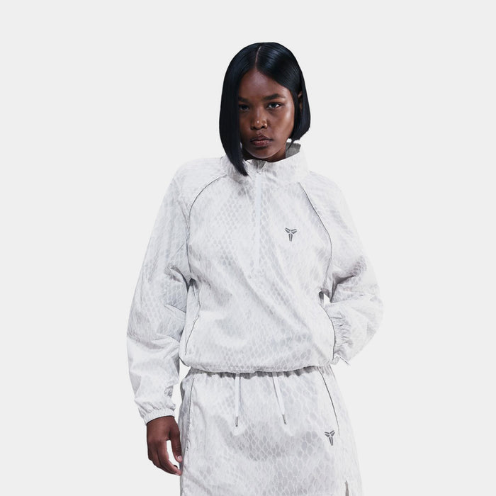 Kobe Light Woven Zip Up Womens Jacket (White/Silver)