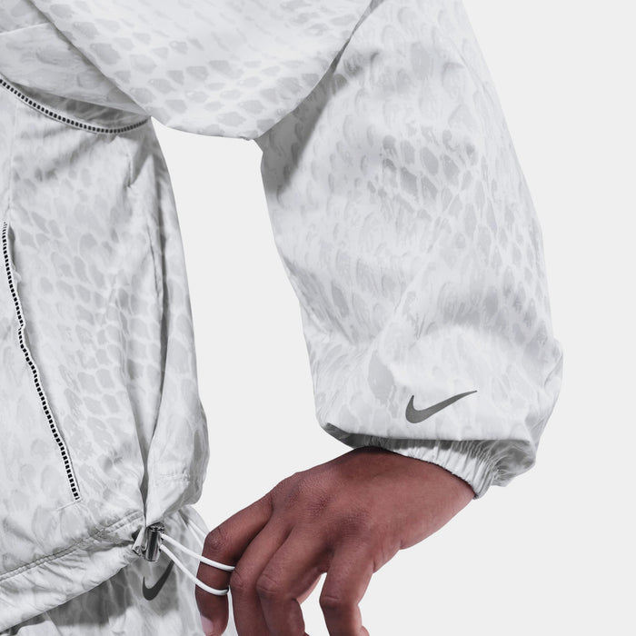 Kobe Light Woven Zip Up Womens Jacket (White/Silver)
