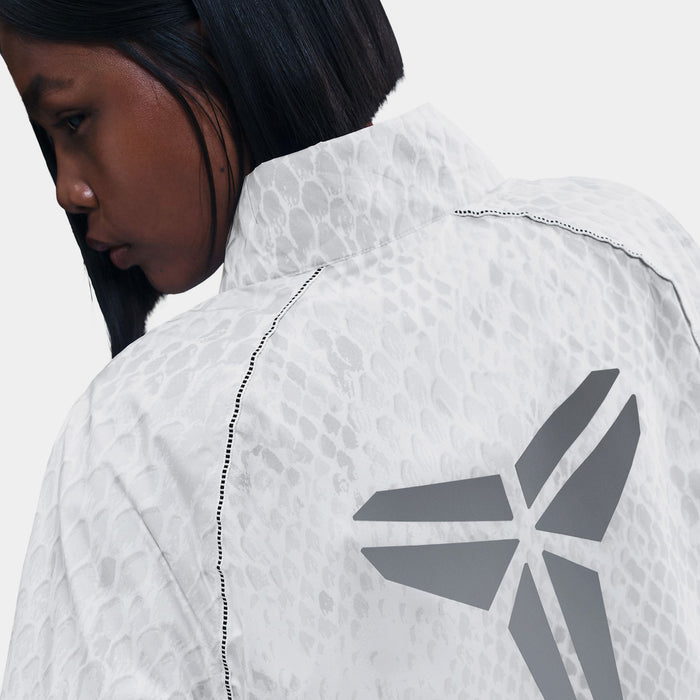 Kobe Light Woven Zip Up Womens Jacket (White/Silver)