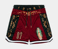 Lady of Guadalupe 07 Mesh Mens Shorts (Red/Green)