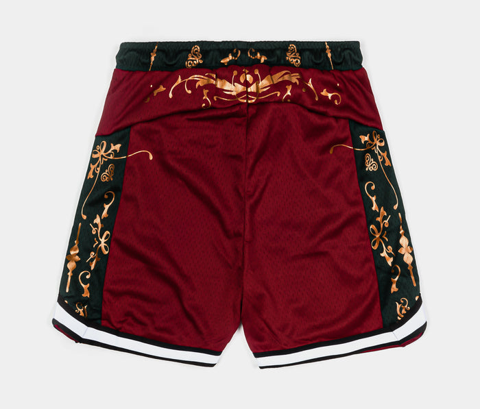 Lady of Guadalupe 07 Mesh Mens Shorts (Red/Green)