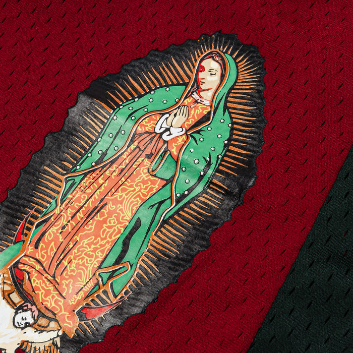 Lady of Guadalupe 07 Mesh Mens Shorts (Red/Green)