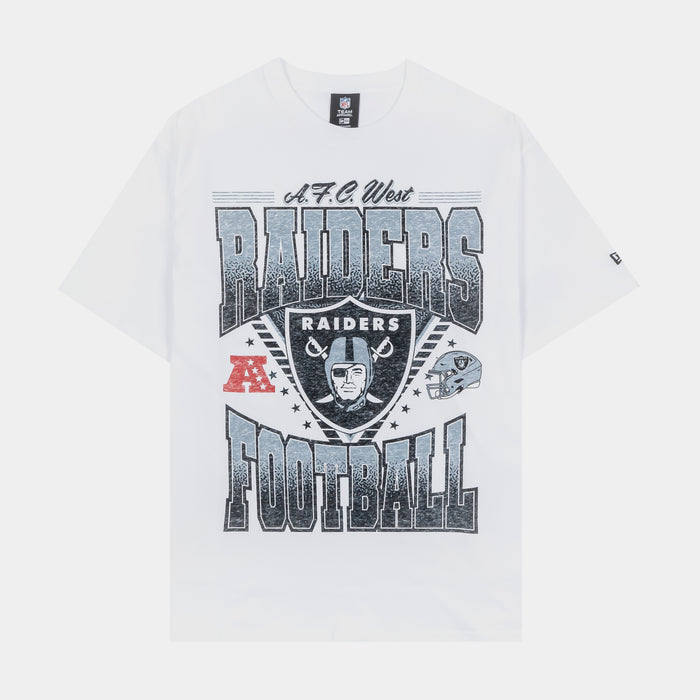Las Vegas Raiders Sport Classics Mens Short Sleeve Shirt (White/Grey)
