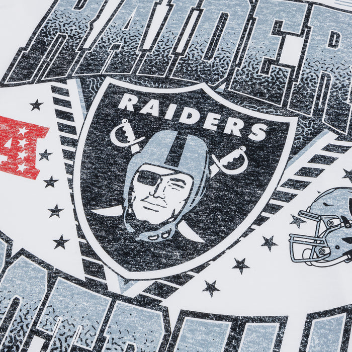Las Vegas Raiders Sport Classics Mens Short Sleeve Shirt (White/Grey)