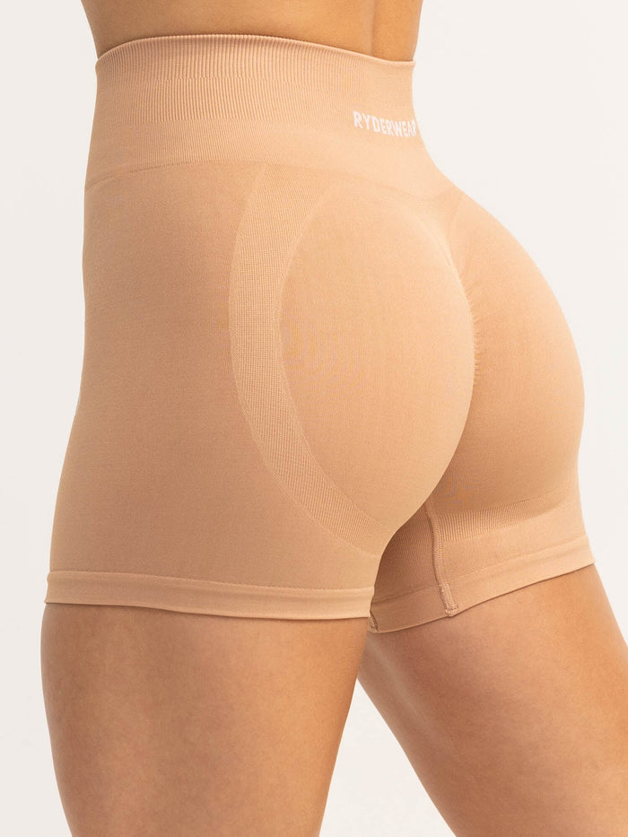 Lift 2.0 BBL Seamless Shorts - Tan Clothing Ryderwear