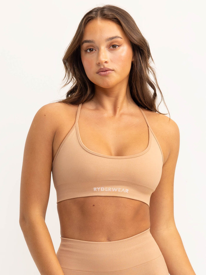 Lift 2.0 Seamless Sports Bra - Tan Clothing Ryderwear