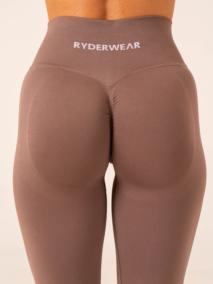 Lift BBL Scrunch Seamless Leggings - Deep Taupe Clothing Ryderwear