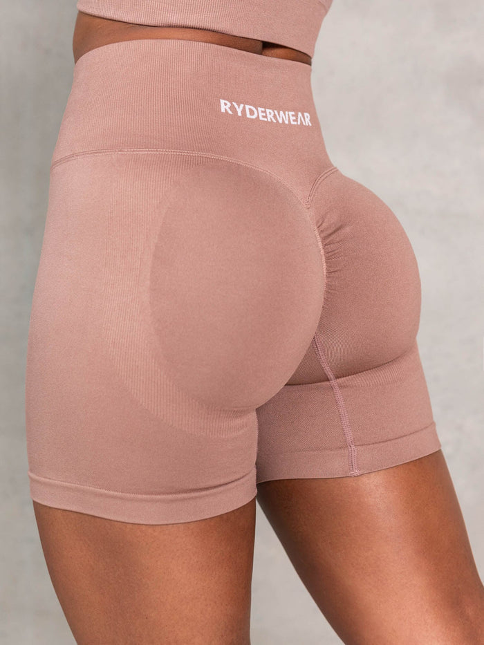 Lift BBL Scrunch Seamless Shorts - Almond Clothing Ryderwear