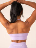 Lift Rib Seamless Halter Sports Bra - Lavender Clothing Ryderwear