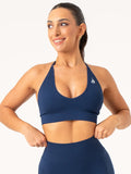 Lift Rib Seamless Halter Sports Bra - Navy Clothing Ryderwear