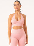 Lift Rib Seamless Halter Sports Bra - Pink Clothing Ryderwear