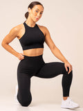Lift Seamless High Neck Sports Bra - Black Clothing Ryderwear