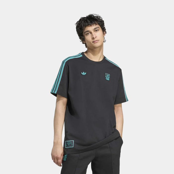 Liverpool FC Terrace Icon Mens Short Sleeve Shirt (Black/White)