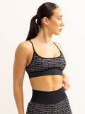 Logo Lux Seamless Sports Bra - Black Clothing Ryderwear