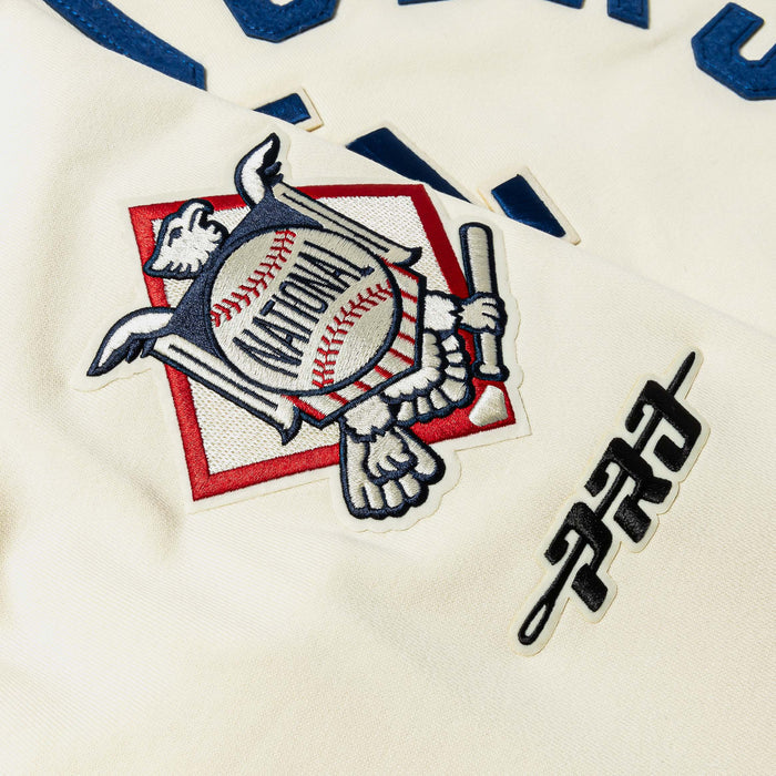 Los Angeles Dodgers Modern Originals Fleece Mens Crewneck (Beige/Blue)