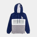 Los Angeles Dodgers Quarter Zip Mens Jacket (Blue/Grey)