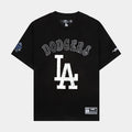 Los Angeles Dodgers Rebel Athletics Stacked Logo Mens Short Sleeve Shirt (Black/White)