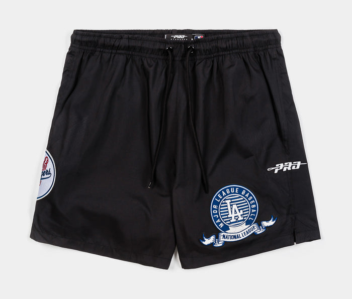 Los Angeles Dodgers Team Badge Woven Mens Shorts (Black/Blue)