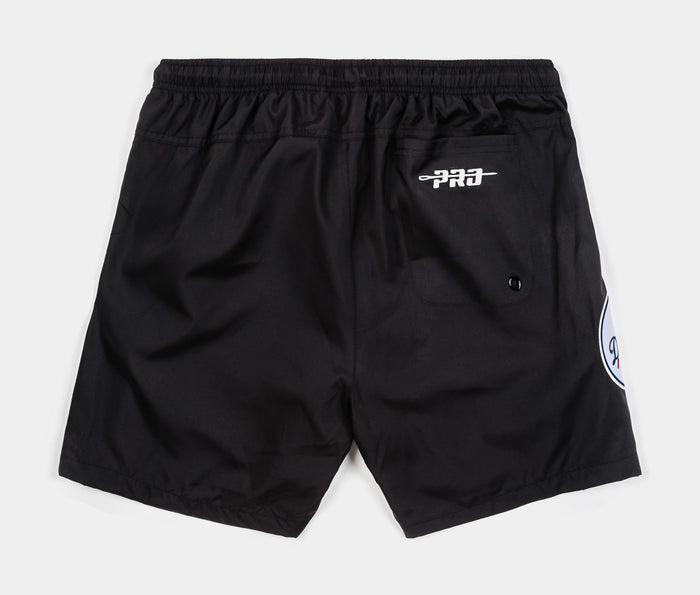 Los Angeles Dodgers Team Badge Woven Mens Shorts (Black/Blue)