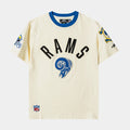 Los Angeles Rams Originals Ringer Mens Short Sleeve Shirt (Beige/Blue)