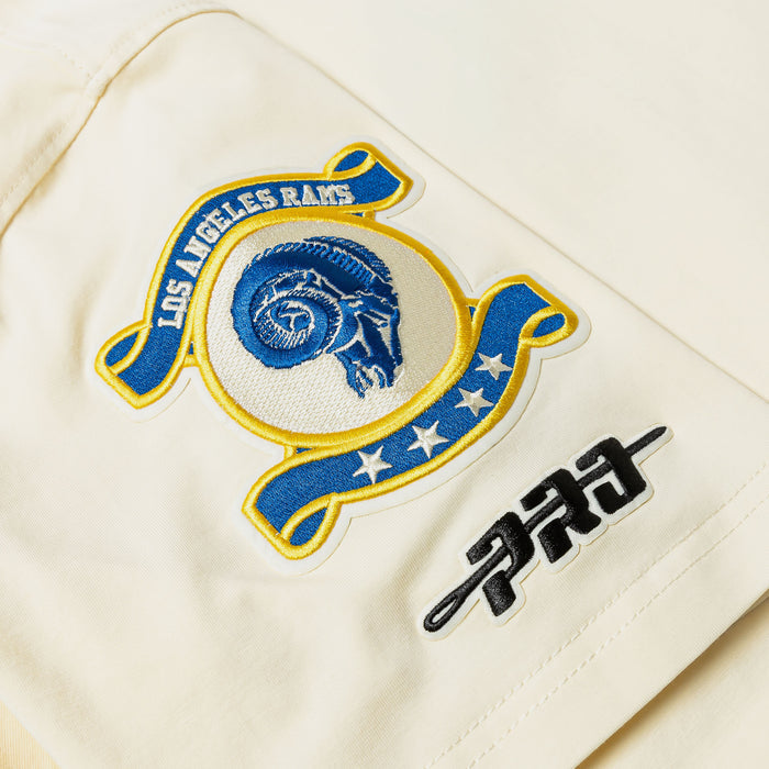 Los Angeles Rams Originals Ringer Mens Short Sleeve Shirt (Beige/Blue)