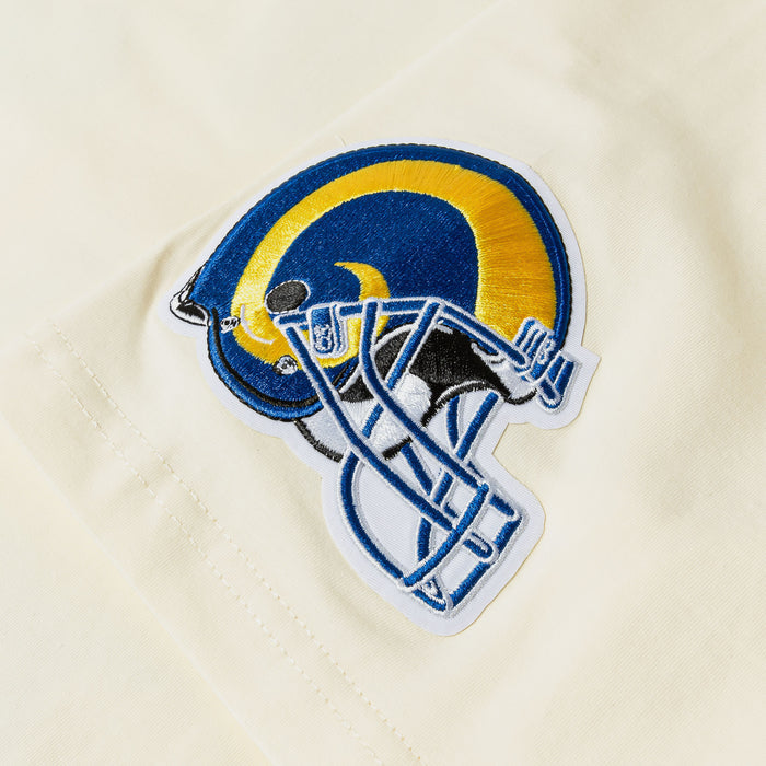 Los Angeles Rams Originals Ringer Mens Short Sleeve Shirt (Beige/Blue)