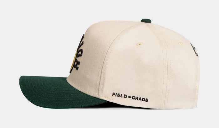 Mad High Wool Acrylic Snapback Mens Hat (Beige/Green)