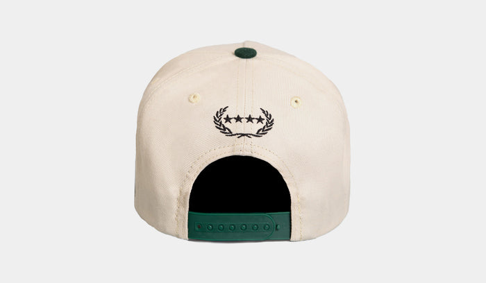 Mad High Wool Acrylic Snapback Mens Hat (Beige/Green)