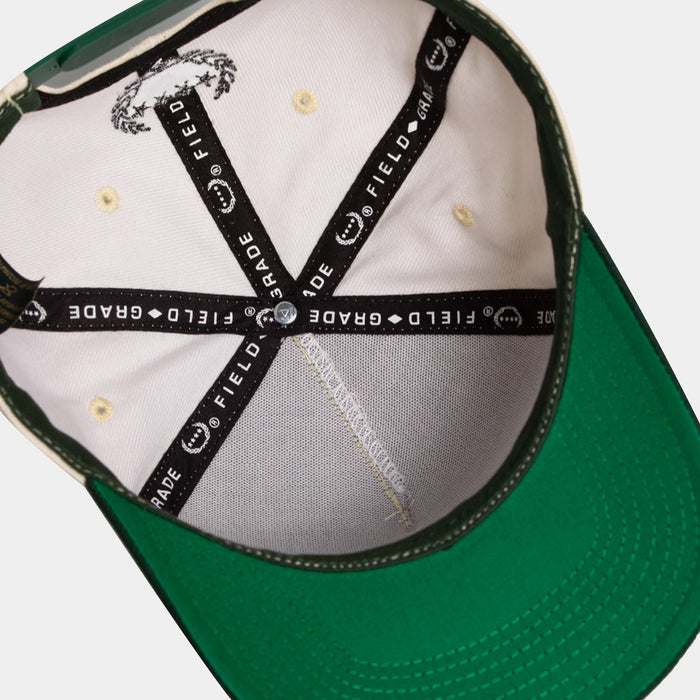 Mad High Wool Acrylic Snapback Mens Hat (Beige/Green)